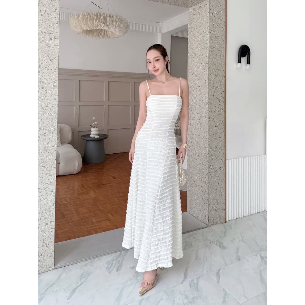 A1021 ชุดเดรสยาวเลเยอร์ ชุดออกงาน ชุดเที่ยว ชุดเดรสสวยๆ รูปที่ 2