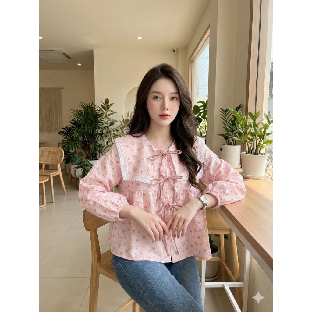 เสื้อคอบัวกระดุมหน้าอกหน้าผ้า44​ นิ้ว​ ยาว​ 23นิ้ว​​ ราคา209บาท​ เหมาะอกจริง​ 32-40นิ้ว รูปที่ 3