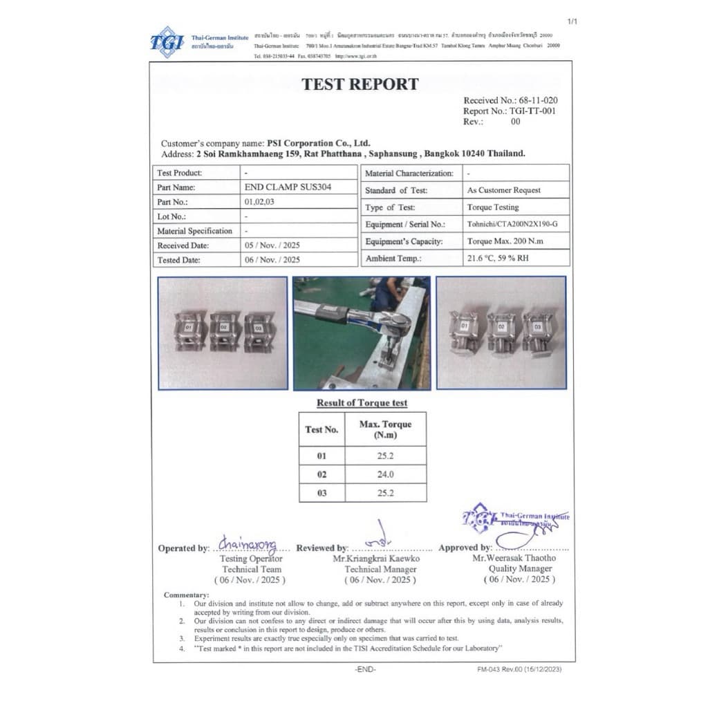 PSI End clamp อุปกรณ์จับยึดริมแผงโซลาร์เซลล์ รูปที่ 3