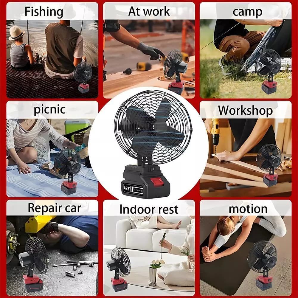 รับประกัน 30 ปีพัดลมลิเทียม พัดลมพกพา พัดลมตั้งโต๊ะ ลิเธียม 8นิ้ว Portable lithium-ion fan พัดลมแบตเตอรี่ไร้สาย รูปที่ 3