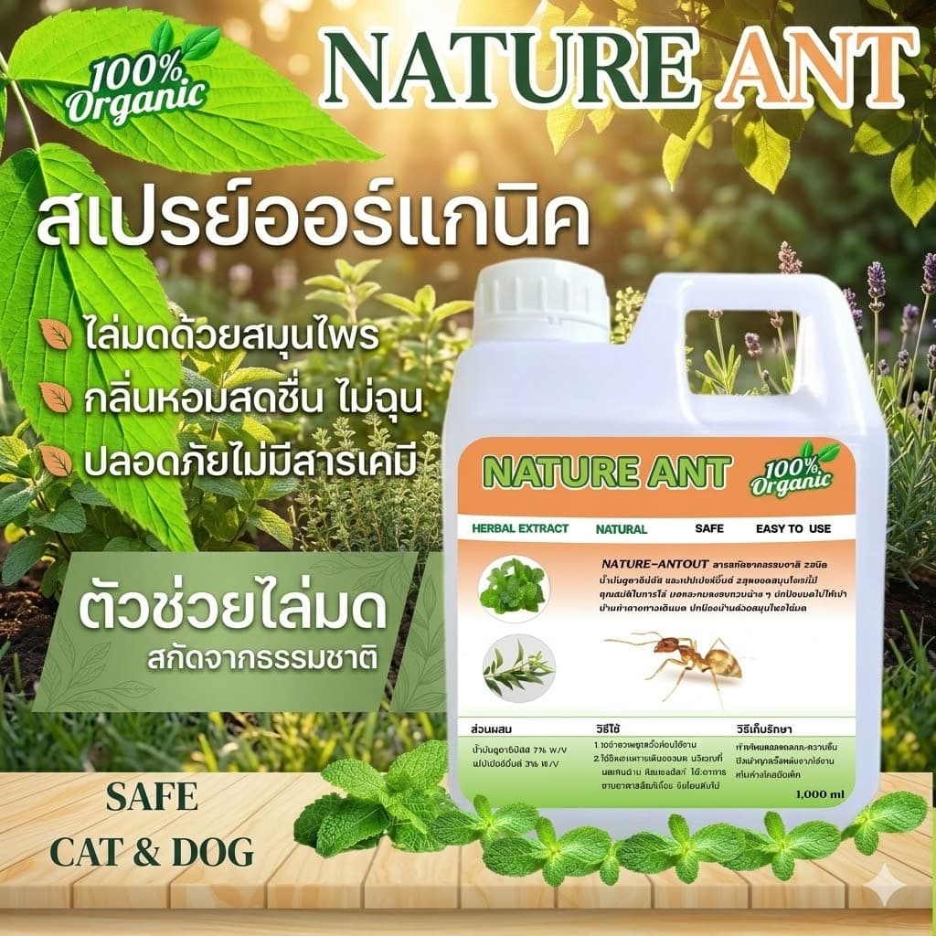 ์Nature Ant สเปรย์สมุนไพรออแกนิคสูตรน้ำไล่มด จากธรรมชาติไล่มดทุกชนิด ปลอดภัยไม่มีสารเคมี รูปที่ 7