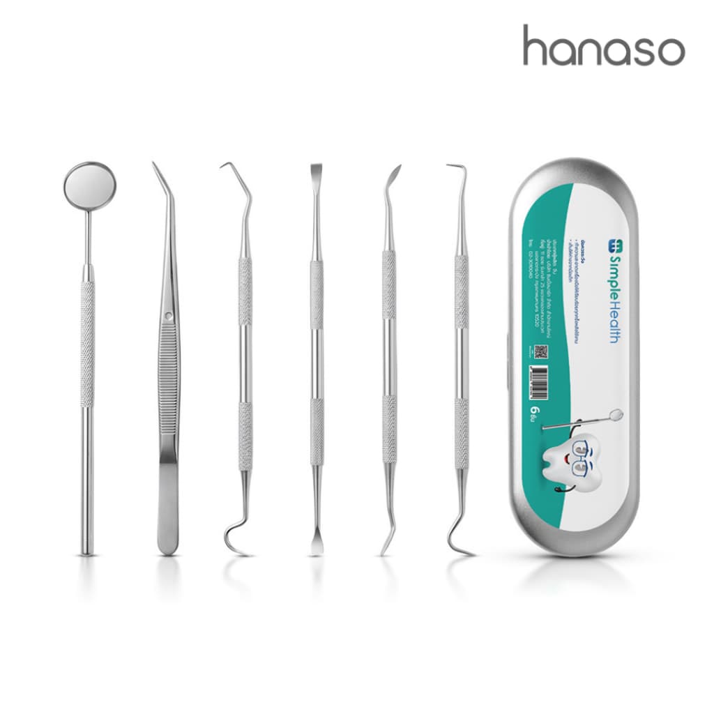 Hanaso ขูดหินปูน ชุดขูดหินปูน 3 ชิ้น 6 ชิ้น 7 ชิ้น kit oral tools อุปกรณ์ทำความสะอาดช่องปาก ขจัดคราบหินปูน ลดกลิ่นปาก รูปที่ 1