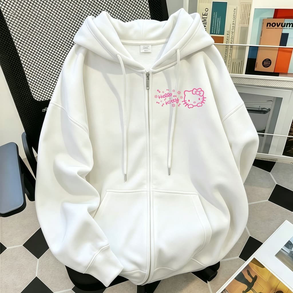 เสื้อเขียวหามีฮู้ด มีหมากแฟชั่น สไตล์เกาหลี Outfits ผู้หญิง Lady Women แขนยาว รูปที่ 9