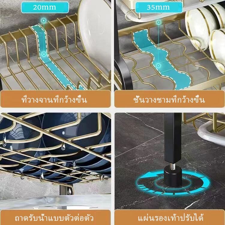 ชั้นวางจาน ที่คว่ําจาน เก็บจาน มี ฝาปิด 2/3ชั้น ที่วาง จาน คร่อม ซิงค์ ค่รอบอ่างล้างจาน รูปที่ 4