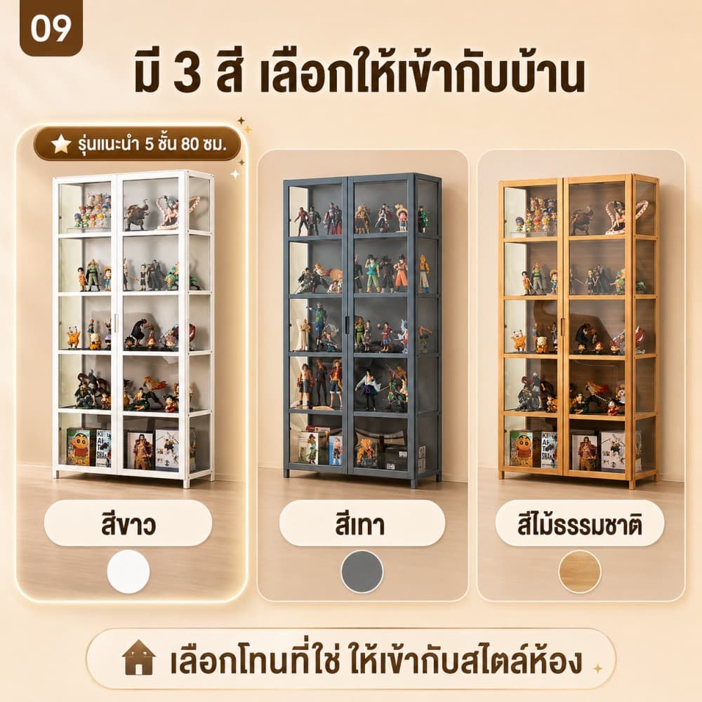 ตู้โชว์ ตู้เก็บของ ตู้โชว์โมเดล ตู้สะสม แข็งแรงทนทาน ประหยัดพื้นที่ กันน้ำ กันความชื้น จัดส่งในพื้นที่ รูปที่ 6