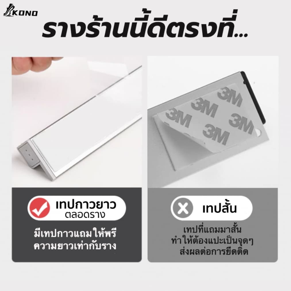 KONO ที่หนีบออเดอร์ รางเสียบบิล รางออเดอร์ เพิ่มประสิทธิภาพ 100% อลูมิเนียมไม่ต้องเจาะรู30/50/70/90CM รูปที่ 5