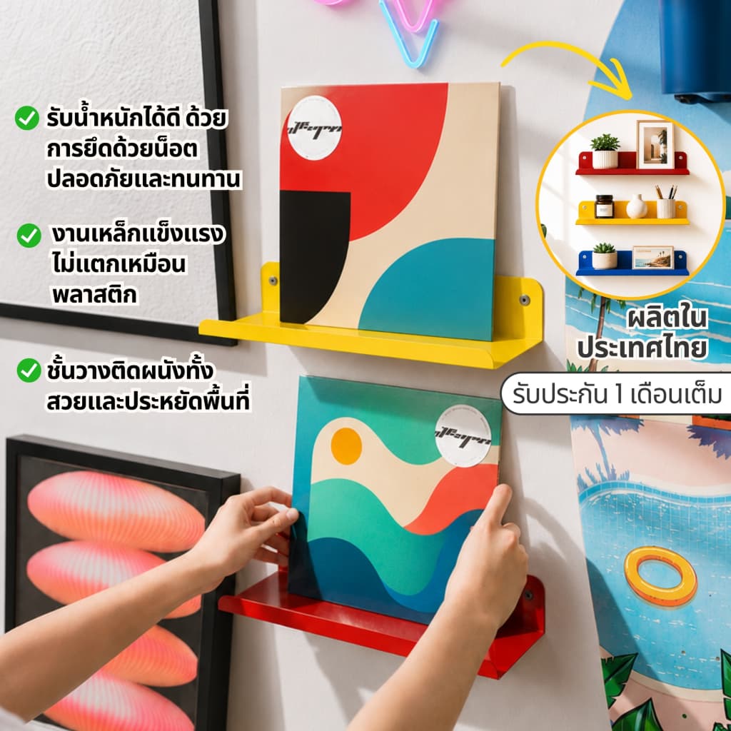 Jingjaihome เฟอร์นิเจอร์ ชั้นวางเหล็กติดผนังSUNNY WALL SHELF รูปที่ 2