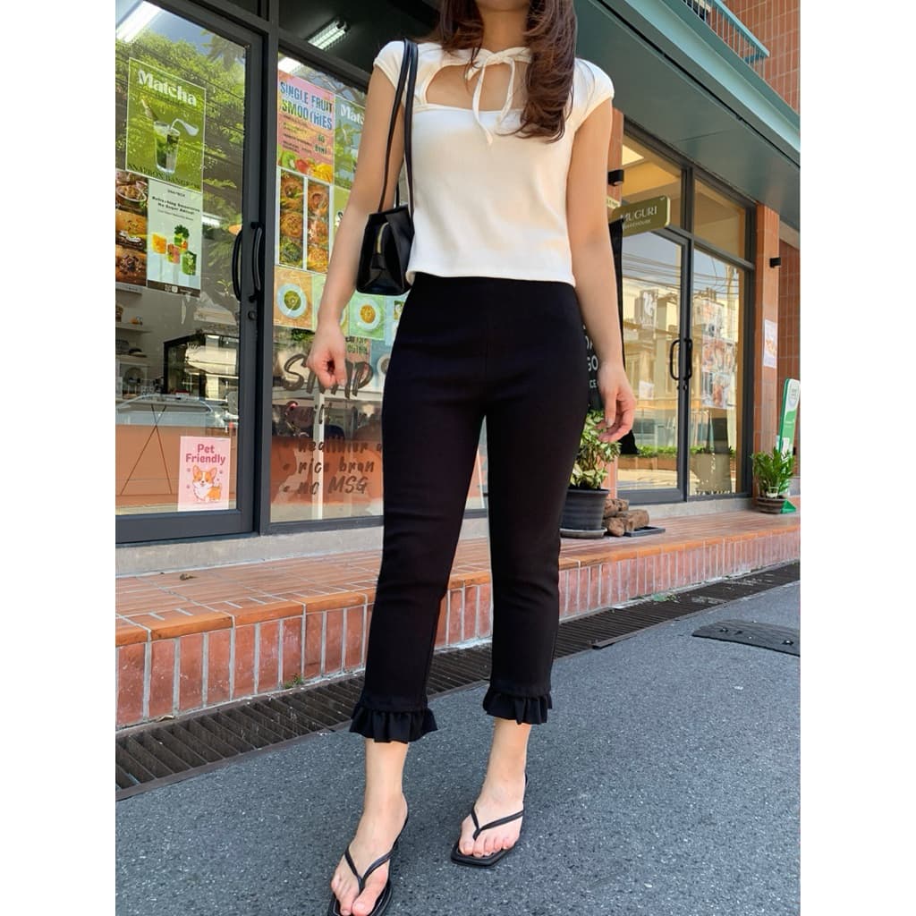 Charlotte Irony | Ruffle Legging Capri Pants มาใหม่!แบบยาวปลายระบาย รูปที่ 2