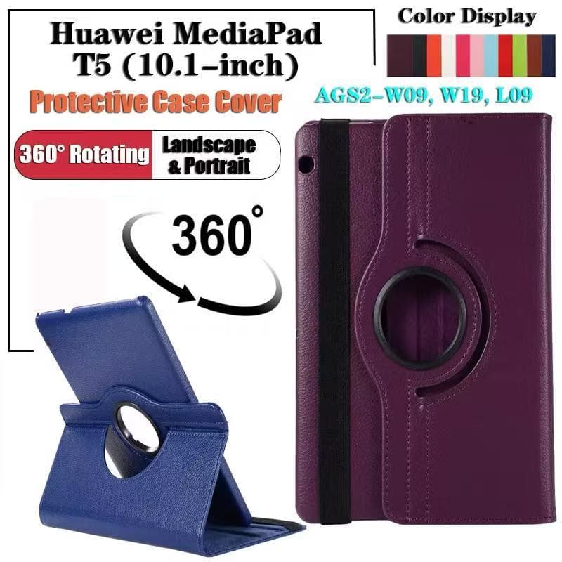 เคสหนังคุณภาพดี หมุนได้ 360 องศา เคส Case Huawei MediaPad T5 เคสกันกระแทก รูปที่ 1