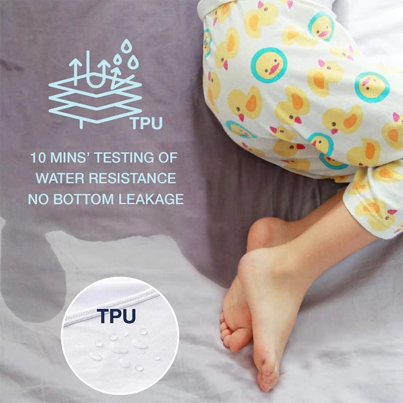 ผ้าปูที่นอนกันน้ำ พร้อมป้องกันไรฝุ่น คุณภาพพรีเมียม กันน้ำได้ 100%TPU ขนาด5ฟุต/6ฟุต รูปที่ 7