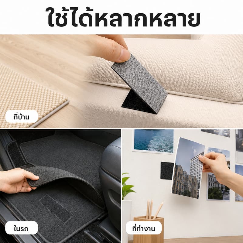 ในไทย ตีนตุ๊กแก ตีนตุ๊กแกแบบมีกาว 3M ขน+หนาม มีกาวทั้งสองเส้น ตีนตุ๊กแกมีกาว ติดหน้าต่าง ติดกรอบรูป รูปที่ 7