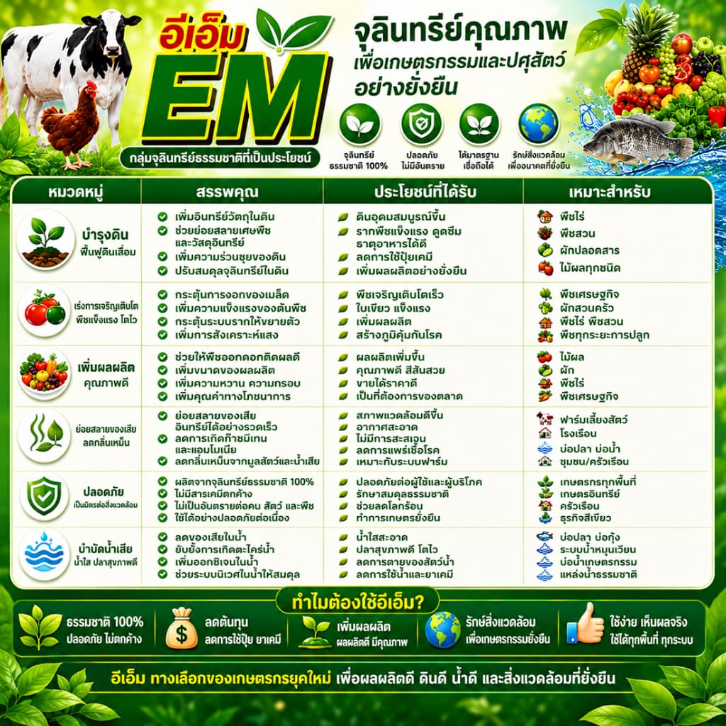 Plants Center EM หัวเชื้ออีเอ็มธรรมชาติ ดับกลิ่นท่อ ส้วม กลิ่นเหม็น ใช้ย่อยสลาย หมักปุ๋ย บำบัดน้ำขนาด 1L ตรากอบัว รูปที่ 2
