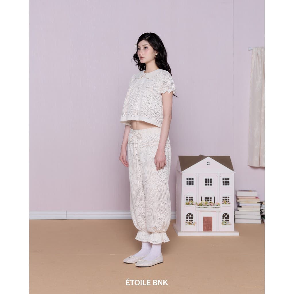 ÉTOILE BNK MIKI TOP เสื้อครอปแขนตุ๊กกา คอปกบัว รูปที่ 6