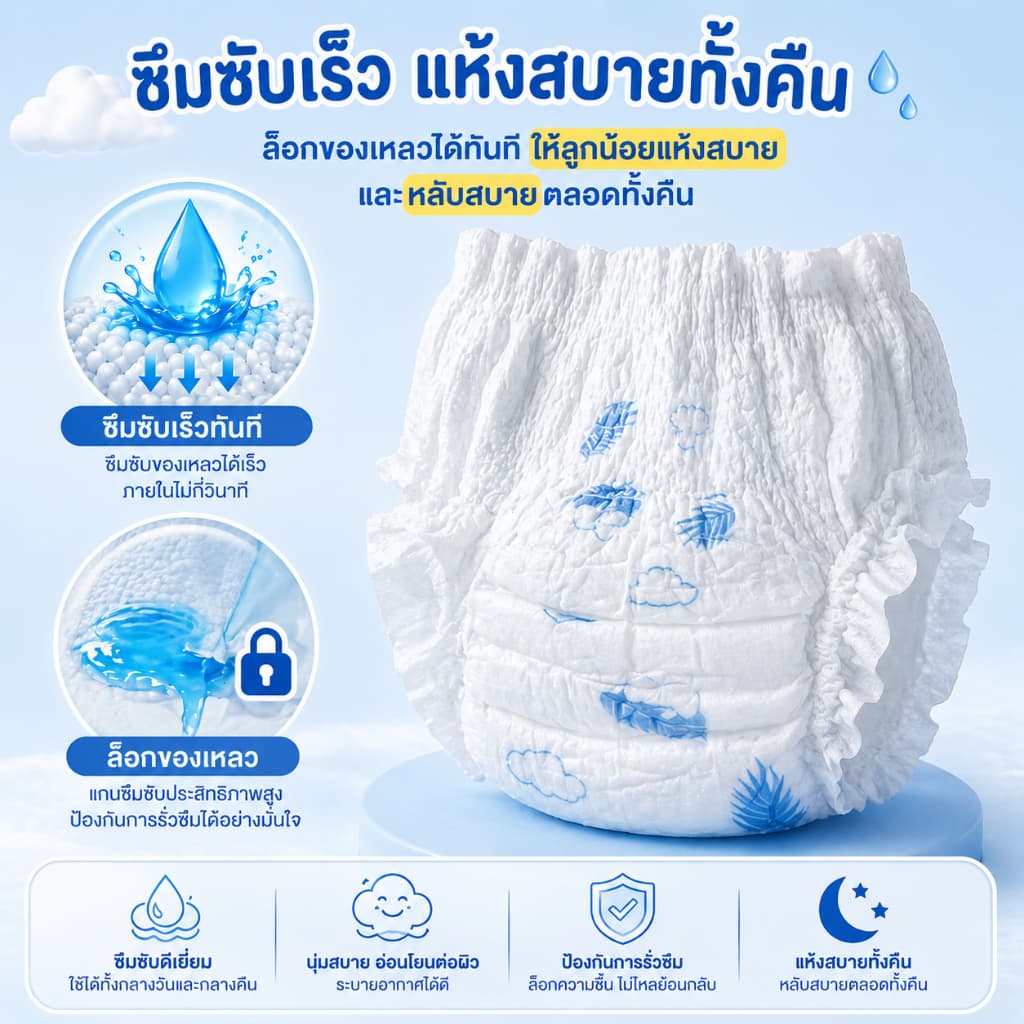 COD SUKOS กางเกงอนามัยผู้หญิง ผ้าอนามัยแบบกางเกง 32 ชิ้น ระบายอากาศ 360 องศา สำหรับผู้หญิงหลังคลอดและประจำเดือน รูปที่ 4