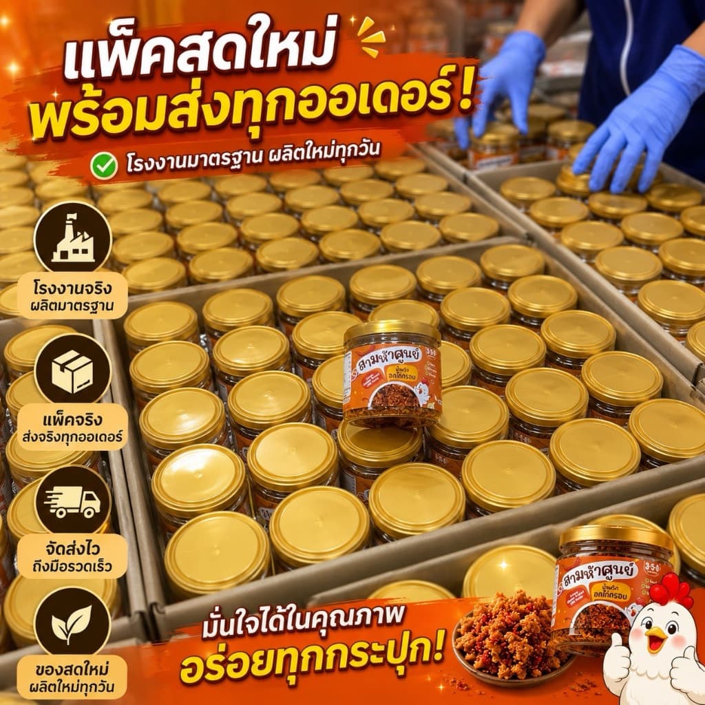 2แถม1 โปร!! น้ำพริกอกไก่กรอบ(กรอบนาน อร่อยนาน ปริมาณ50กรัม ไม่ใส่สารกันเสีย) รูปที่ 6