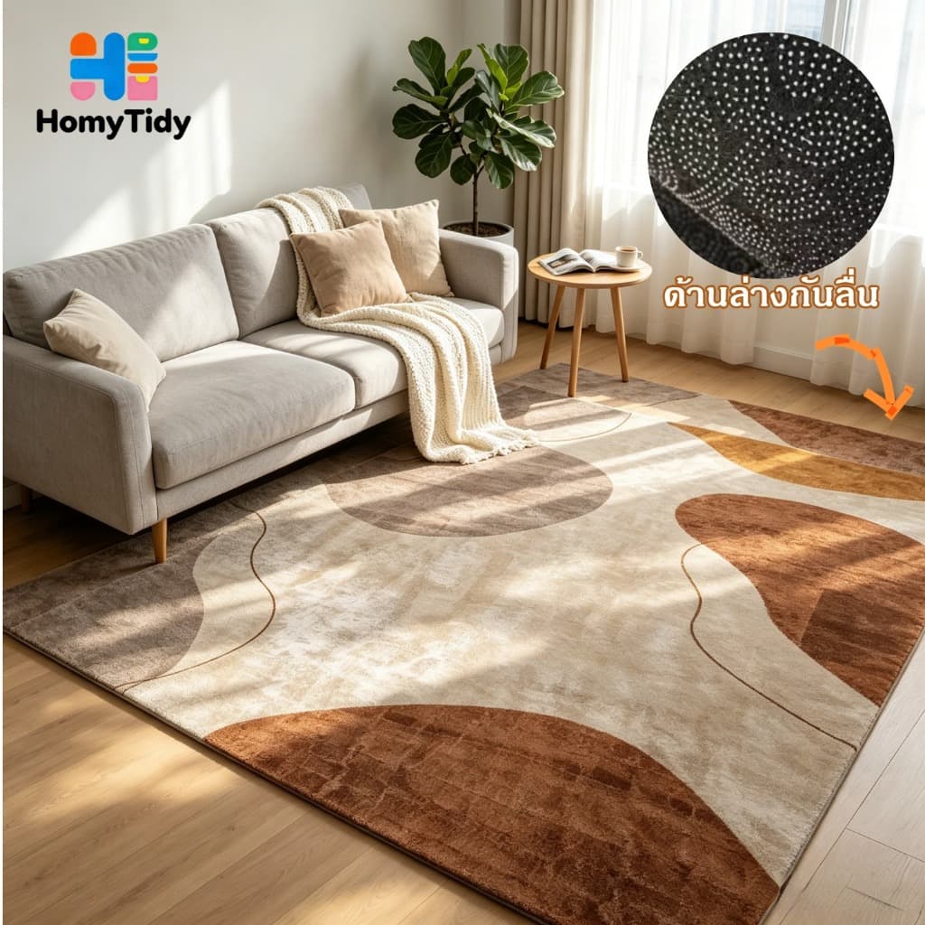พรมปูพื้นใหญ่สำหรับห้องนอน200*300cm3Dcarpetพรมนอร์ดิกผ้านุ่มกันลื่นสำหรับห้องนั่งเล่น/แต่งบ้านสวย รูปที่ 2