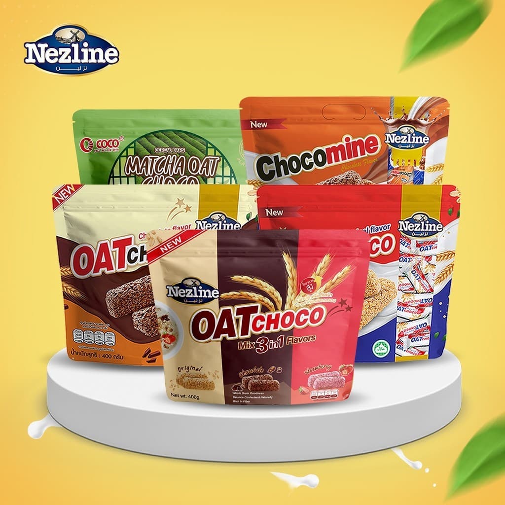 Nezline Oat Choco ข้าวโอ๊ตอัดแท่ง 7 รสชาติ ธัญพืชอัดแท่ง ยี่ห้อ Nezline (400 กรัม)