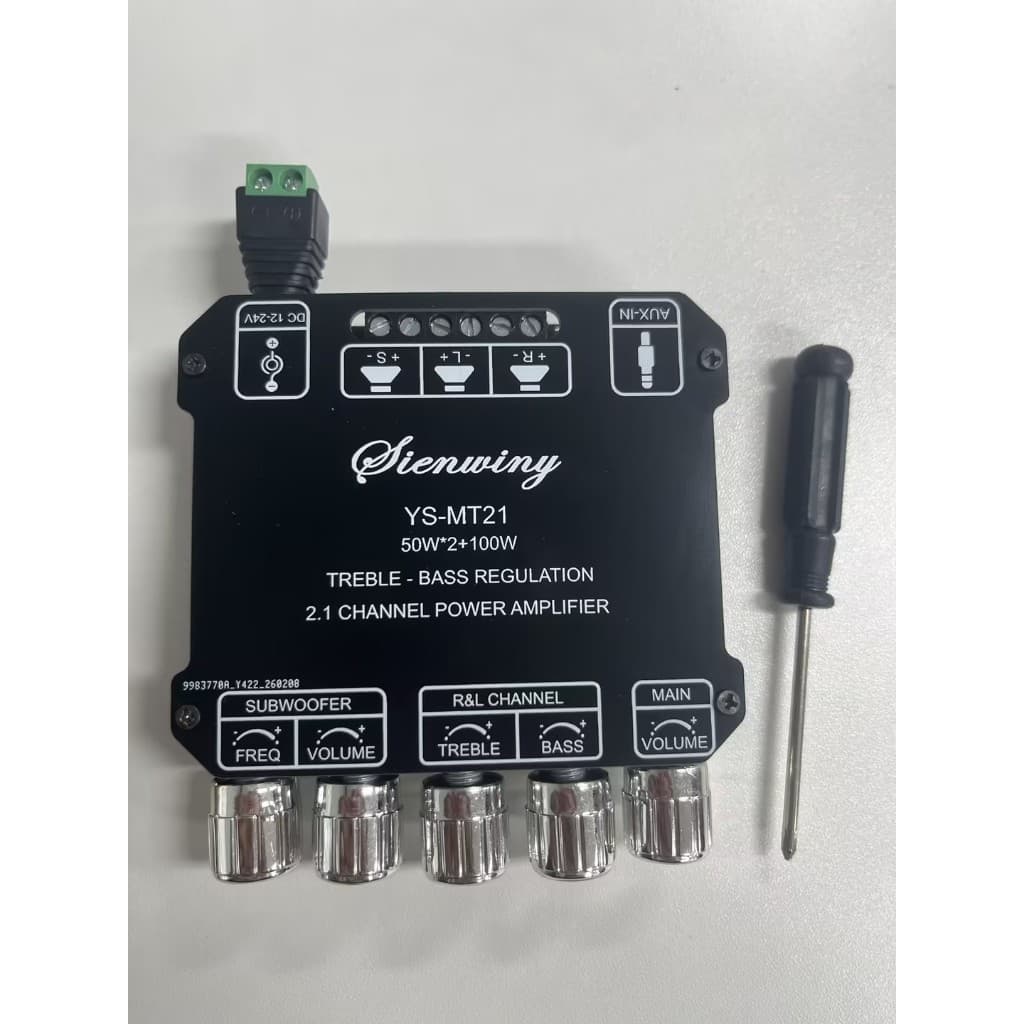 SINWINY YS-MT21 TPA3116 2.1 ช่องบลูทูธ 5.0 เครื่องขยายเสียงซับวูฟเฟอร์ 50WX2 + 100W เครื่องขยายเสียงสเตอริโอเบส รูปที่ 5