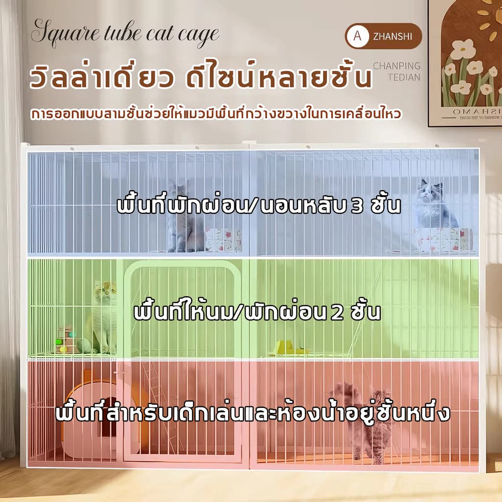 กรงขังแมว กรงแมวขนาดใหญ่ กรงสัตว์เลี้ยง กรงแมวขนาดใหญ่ กรงกระต่าย พื้นที่ว่างขนาดใหญ่ รูปที่ 6