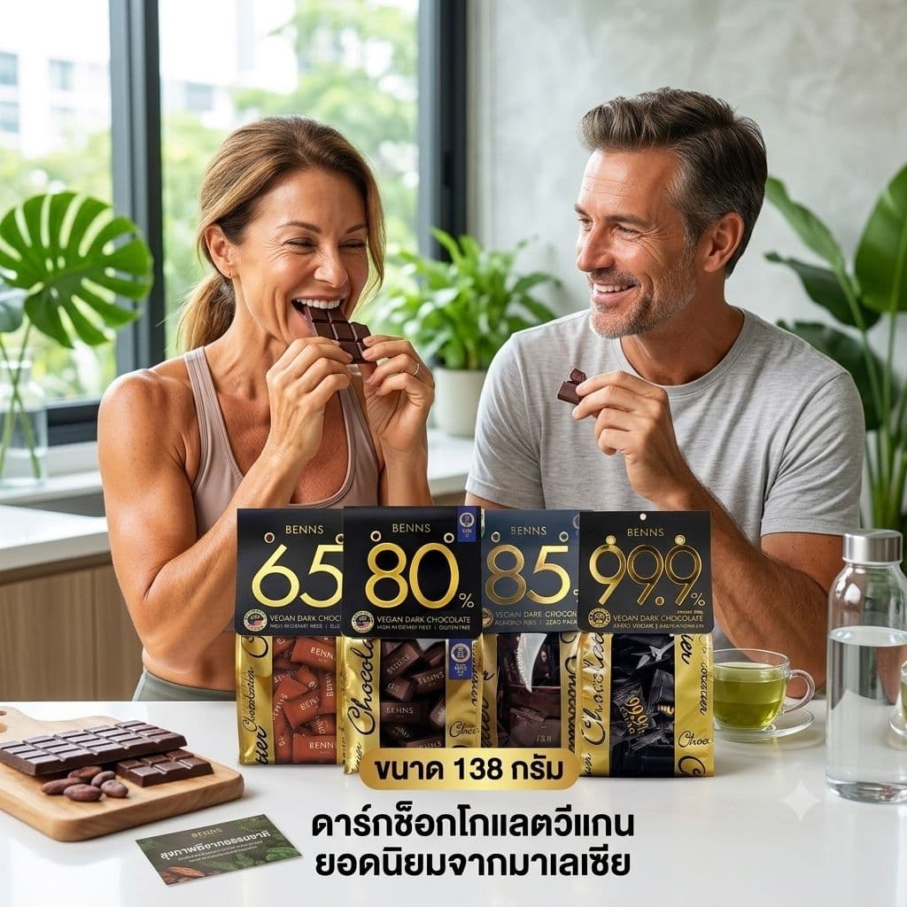 Benns Vegan Dark Chocolate 99.9%, 85%, 80% ,65% ดาร์กช็อกโกแลตแท้ คุณภาพสูง นำเข้ามาเลเซีย รูปที่ 4