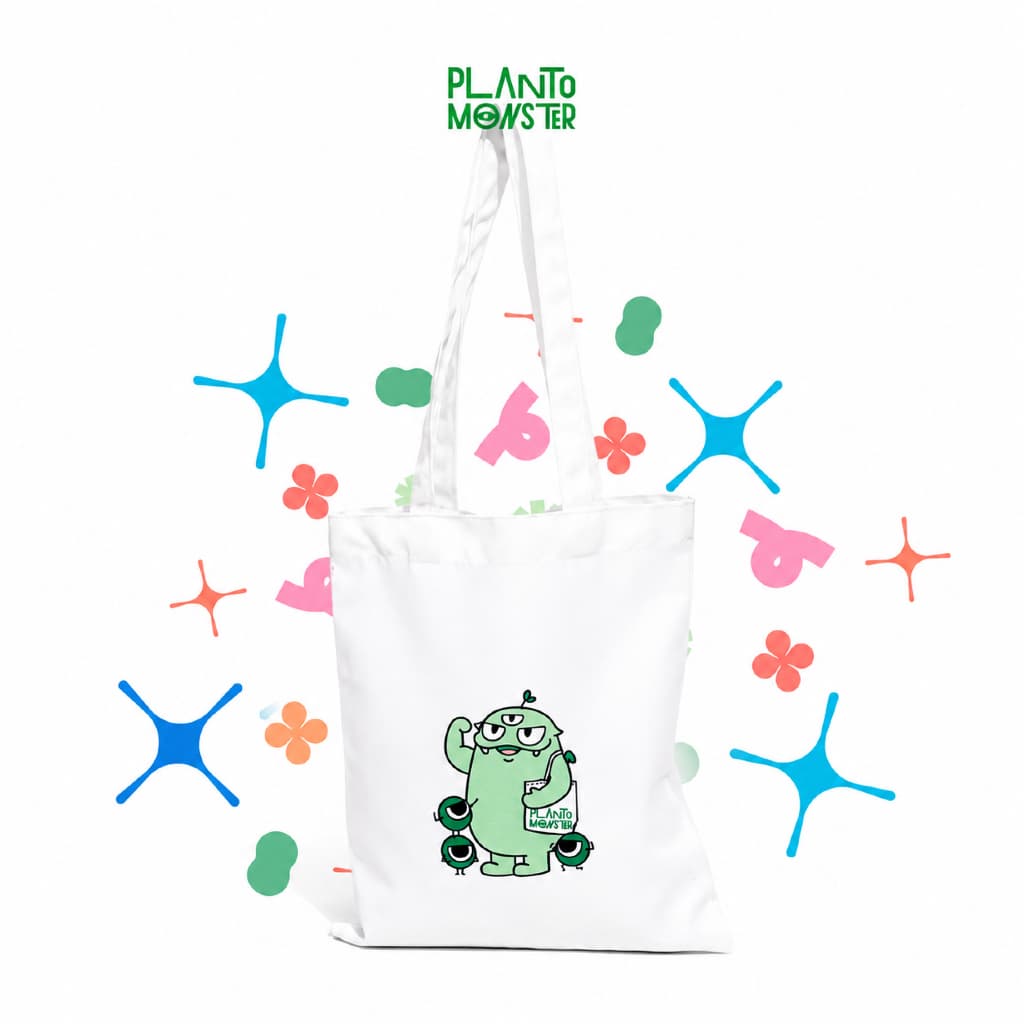 Planto Monster Tote Bag กระเป๋าผ้าสกรีนลาย ถุงผ้า รูปที่ 1