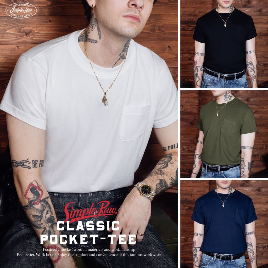 Simple&Raw - เสื้อยืด TS759 Classic Pocket Tee รูปที่ 1