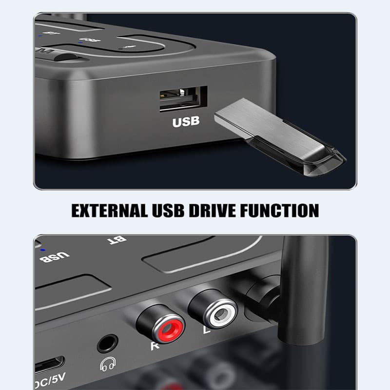 อะแดปเตอร์บลูทูธรถยนต์ 6.0 ตัวรับสัญญาณเสียงไร้สาย AUX RCA USB U Disk สำหรับเครื่องเสียงรถยนต์และลำโพง ความหน่วงต่ำ รูปที่ 5