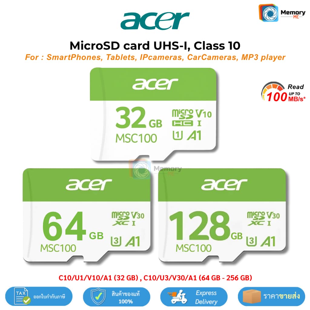 APACER Micro SDcard 32/64/128GB C10 UHS-I memory card กล้องหน้ารถ โทรศัพท์ SDcard แท้ รูปที่ 9