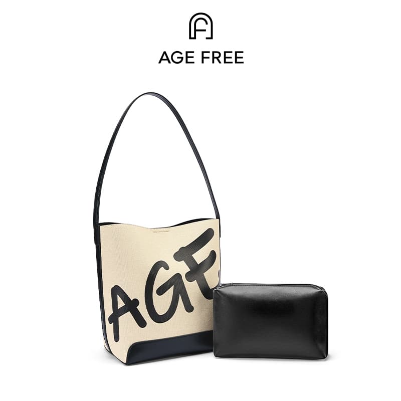 AGE FREE Gabine bag กระเป๋าทรงถังลายคลาสสิกแบบสะพายข้างกระเป๋าาถือbucket bag รูปที่ 1