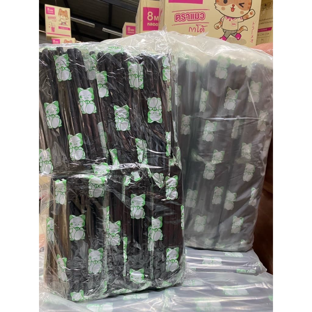 หลอดไข่มุก ไม่หุ้มฟิมล์ ยกมัด สีดำ 2.5kg มีประมาน 1500 เส้น รูปที่ 6