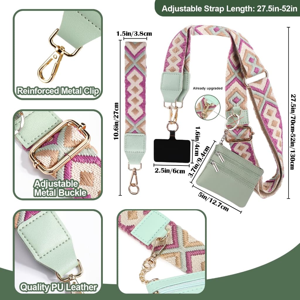 SUPHIAR Phone Strap with Zippered Pouch สายคล้องโทรศัพท์กว้างพร้อมกระเป๋าใส่เหรียญแบบสะพายข้าง รูปที่ 2