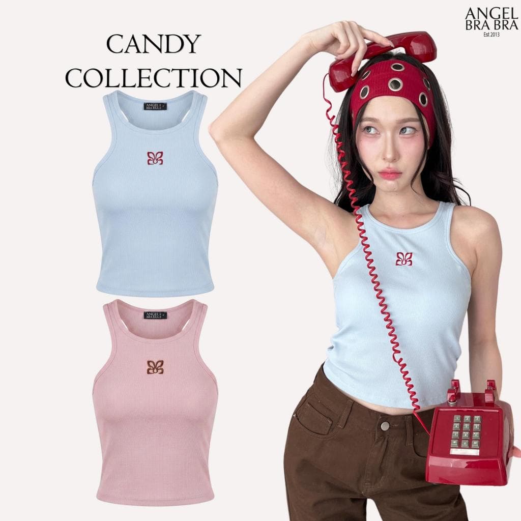 ANGELBRABRA - เสื้อกล้ามพร้อมบรา เก็บทรง Candy Cloud Tank รูปที่ 1