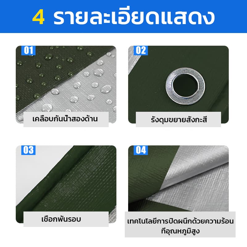 หนาขึ้น 500% ผ้าใบกันน้ำ ผ้าใบกันแดดฝน ทนทาน 99 ปี กันแดดกันฝน ทั้งสองด้านเพิ่มให้หนาที่สุดประกันคุณภาพ รูปที่ 3