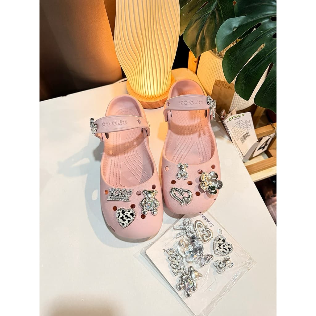 รองเท้าCrocs ทรงบัลเล่ต์ สีชมพู แท้เมคอินเวียดนาม ฟรีตัวติด!!! รูปที่ 4