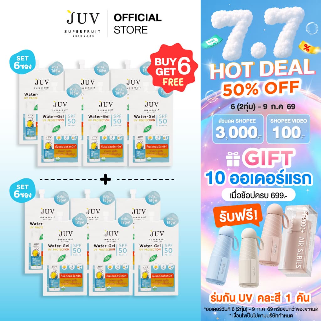 Juv Water Gel UV Protection SPF50 PA++++กันแดดพกพา 7 ml รูปที่ 1