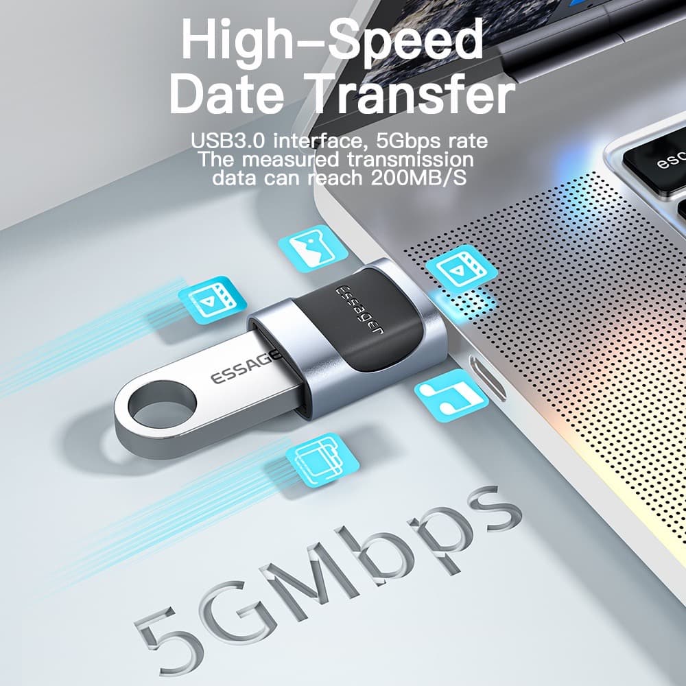 Essager ตัวแปลง USB เป็น Type C Mirco เป็น Type C Type C เป็น USB Type C ABS สําหรับคอมพิวเตอร์ Android Premium OTG รูปที่ 3