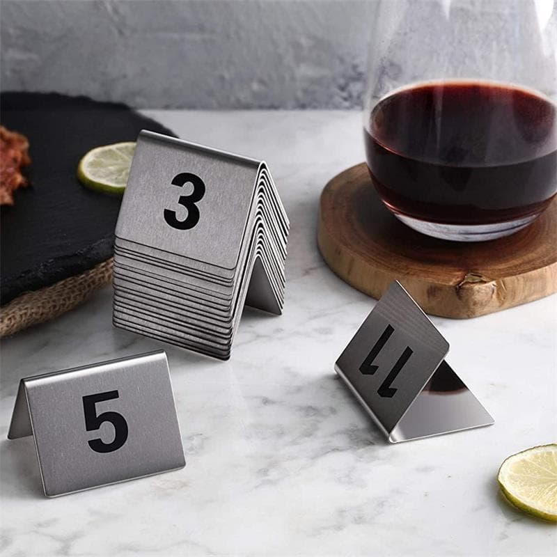 ป้ายหมายเลขโต๊ะสแตนเลส เบอร์โต๊ะ มี10ชิ้น Table Numbers Set 1-20 ป้ายตั้งโต๊ะ ป้ายบอกเลขโต๊ะสแตนเลส รูปที่ 6