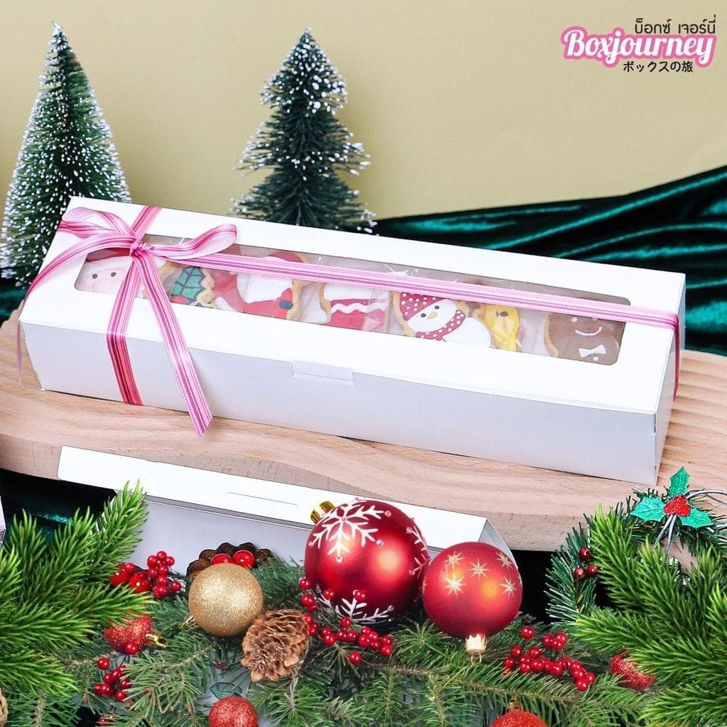 Boxjourney กล่องใส่พายสับปะรด 8x30x5.5 ซม. 20 ใบ/แพ็ค รูปที่ 4