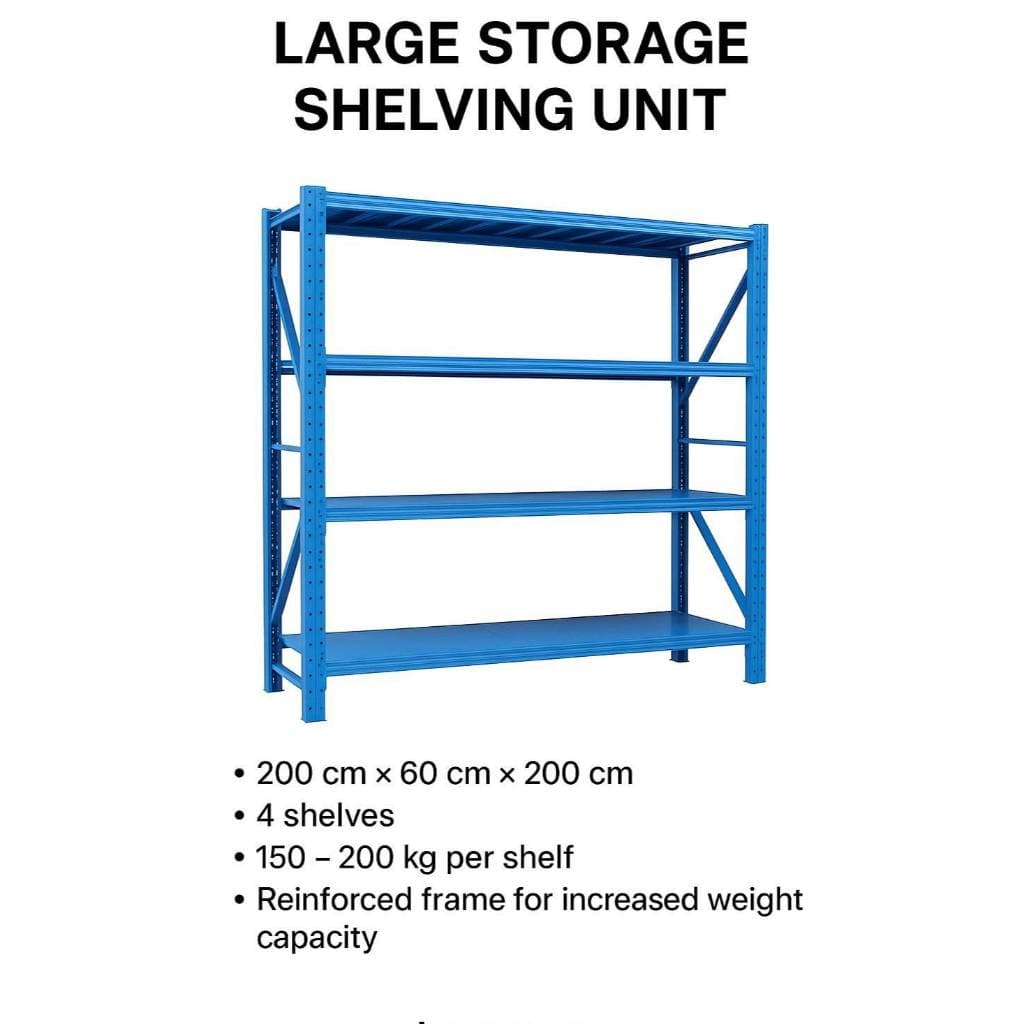 Shelf ชั้นวางของ ขนาด 200*60*200 ชั้นเหล็ก ชั้้นเก็บสินค้า โกดังคลังสินค้า รับน้ำหนัก 150-200กก/ชั้น รูปที่ 5