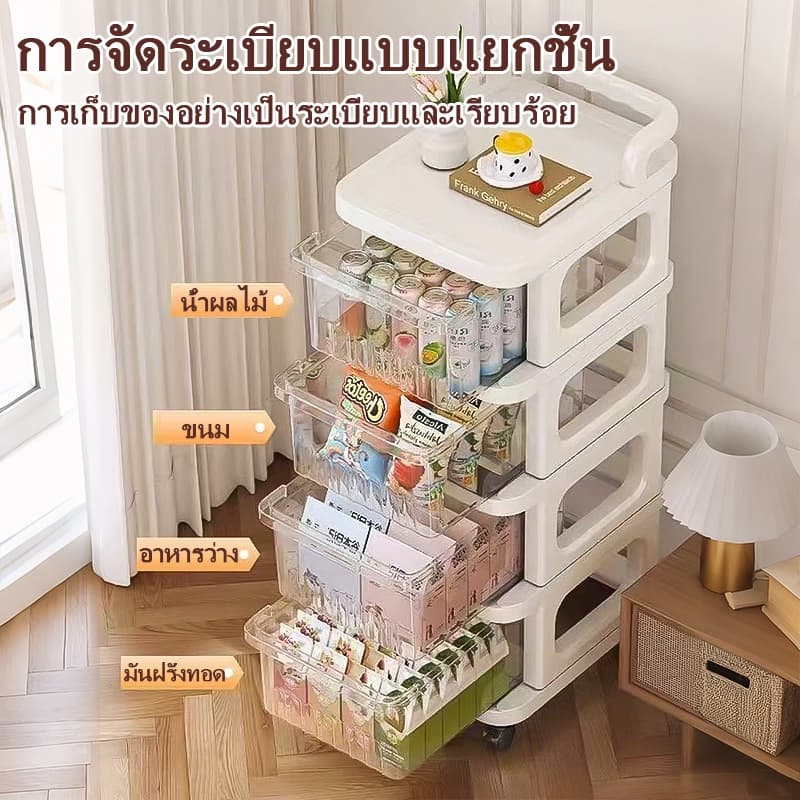 ชั้นวางลิ้นชักเคลื่อนย้ายได้เหมาะสำหรับพื้นห้องครัว ชั้นวางเครื่องมือ ชั้นวางห้องนั่งเล่น ชั้นวางอาหารว่างในครัวเรือน รูปที่ 5
