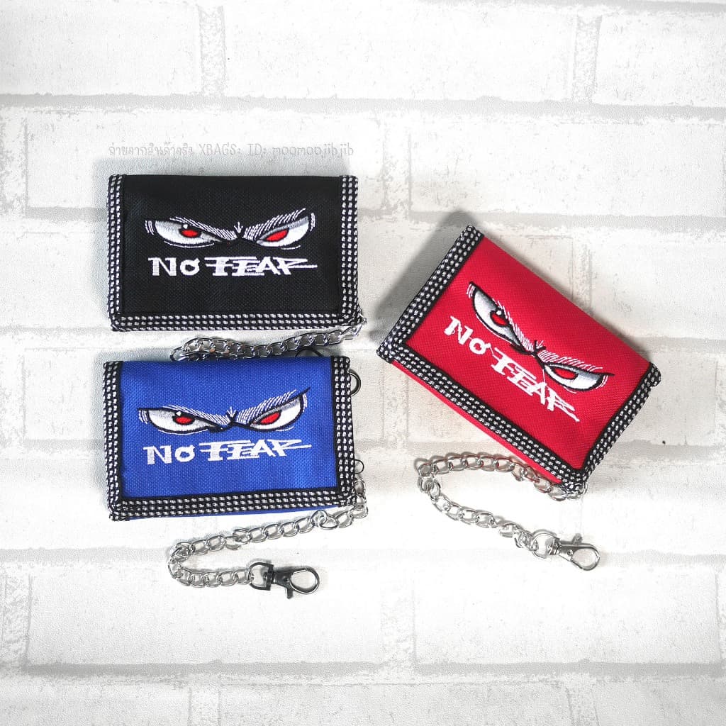 ไซส์มาตรฐาน ลายเยอะมาก กระเป๋าสตางค์3พับ แบบมีโซ่ ปักลายชัดสวย no fear, กะโหลก, eagle, army, runbkk รูปที่ 5