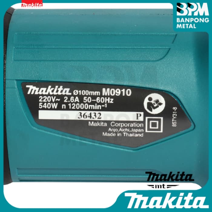 MAKITA เครื่องเจียร ไฟฟ้า ขนาด 4" 540 W รุ่น 0900B และ รุ่น 0910B รูปที่ 7