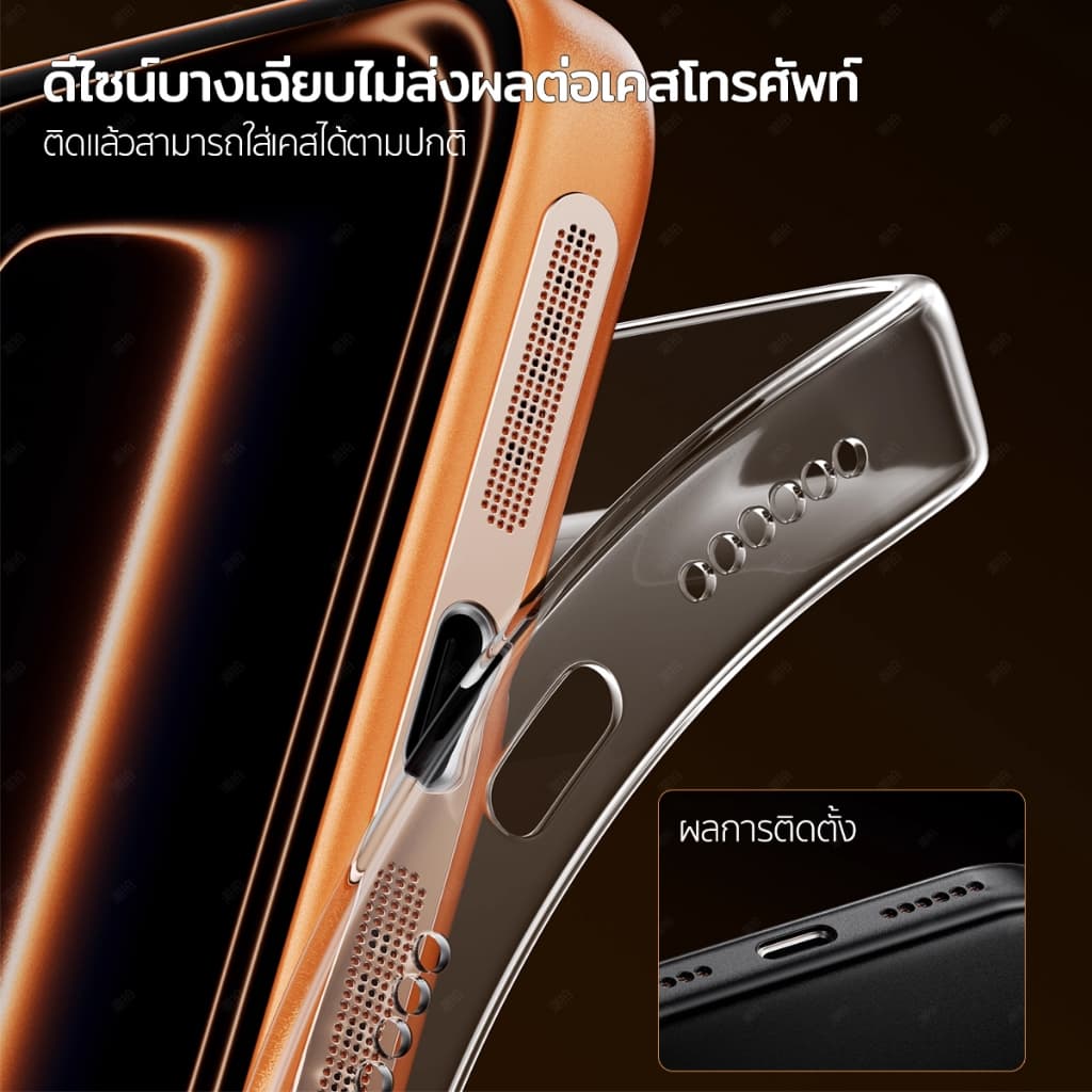 ELELAB ตาข่ายโลหะกันฝุ่นลำโพง ฟิล์มบางเฉียบ ป้องกันรอยขีดข่วน กันน้ำ สำหรับ iPhone 12 Pro Max-17 *ไม่สามารถใช้กับ 17 Pro รูปที่ 2