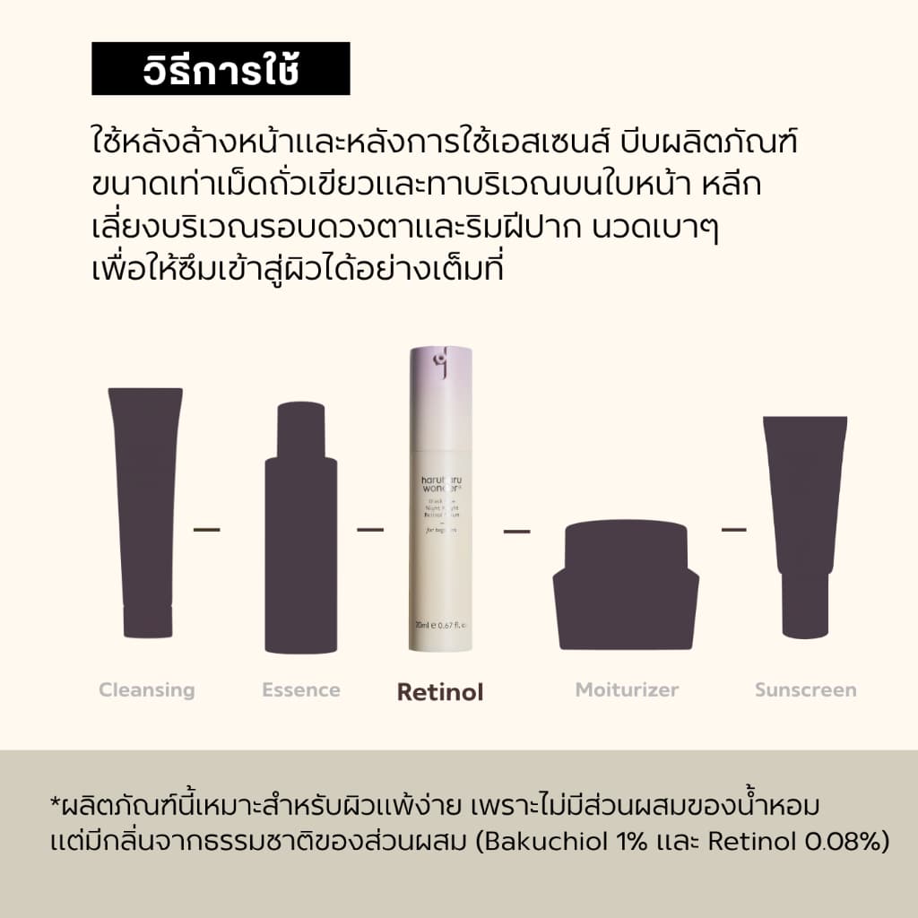 haruharu wonder Black Rice Night Knight Retinol Serum 20ml.รับฟรี อายครีม 1ml. 1 ชิ้น + 5 เซราไมด์ 1.5 ml.1ชิ้น รูปที่ 8