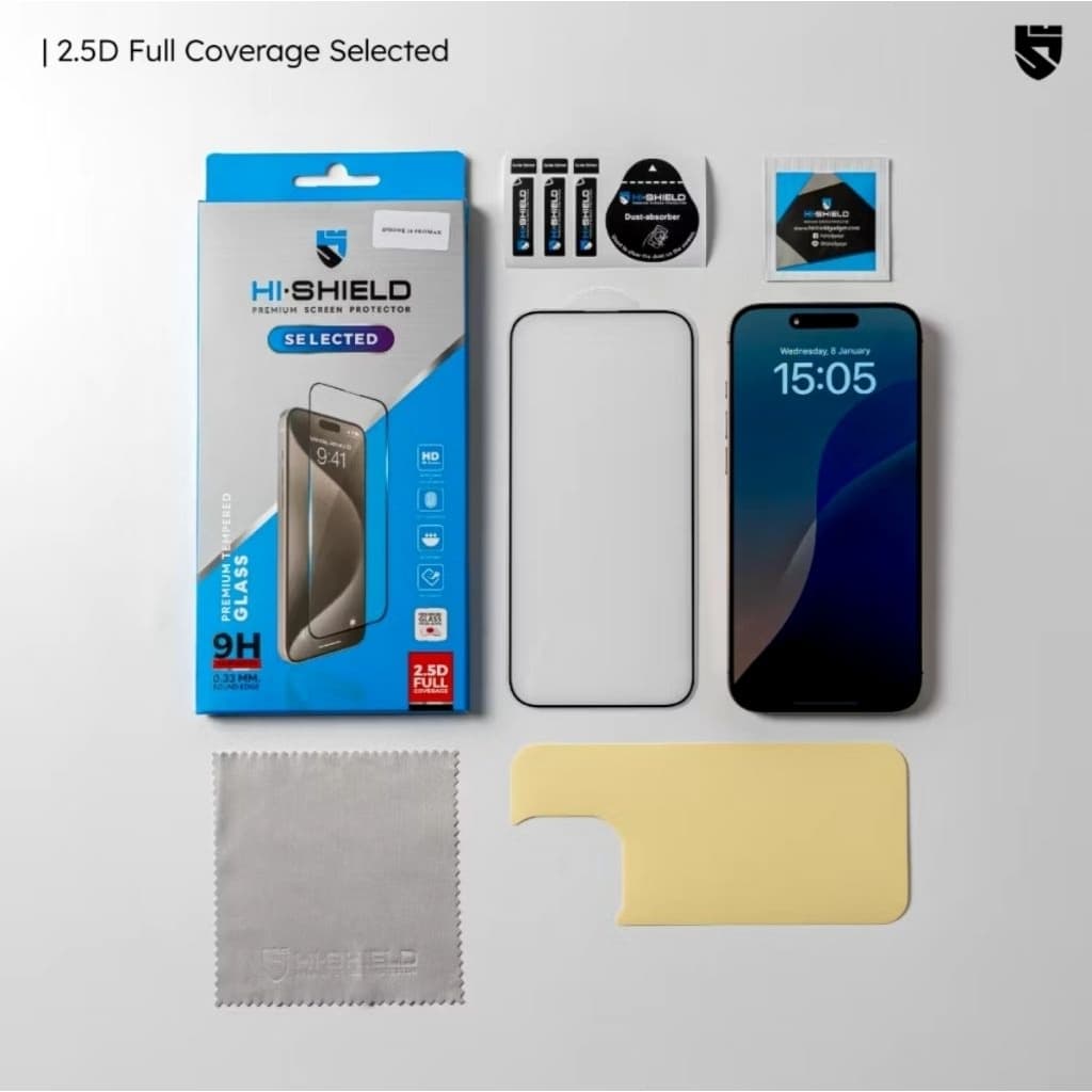 HiShield Selected ฟิล์มกระจก Samsung A57/A17/S25 Fe/A56/A26/A55/S24 Fe/A16/A06/S23 Fe/A54/A53/A73 รูปที่ 9