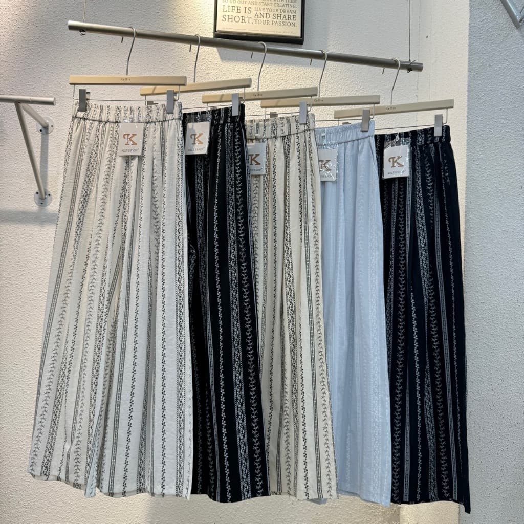 Reallyshops #9327 กางเกงขายาวลายดอกไม้แนวทาง เอวยางยืด ผู้หญิง รูปที่ 7