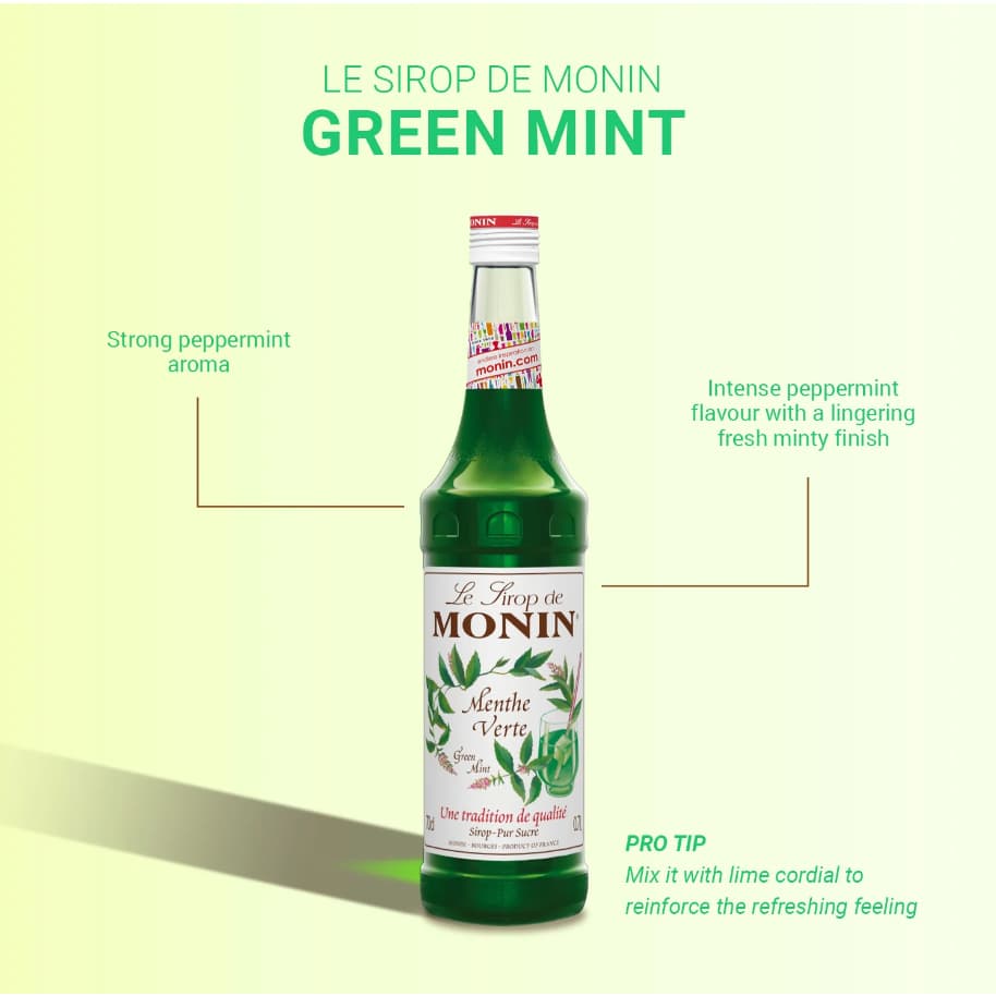 MONIN Green Mint Syrup 700 ML. | โมนิน กรีนมิ้นท์ ไซรัป 700 มล. รูปที่ 2