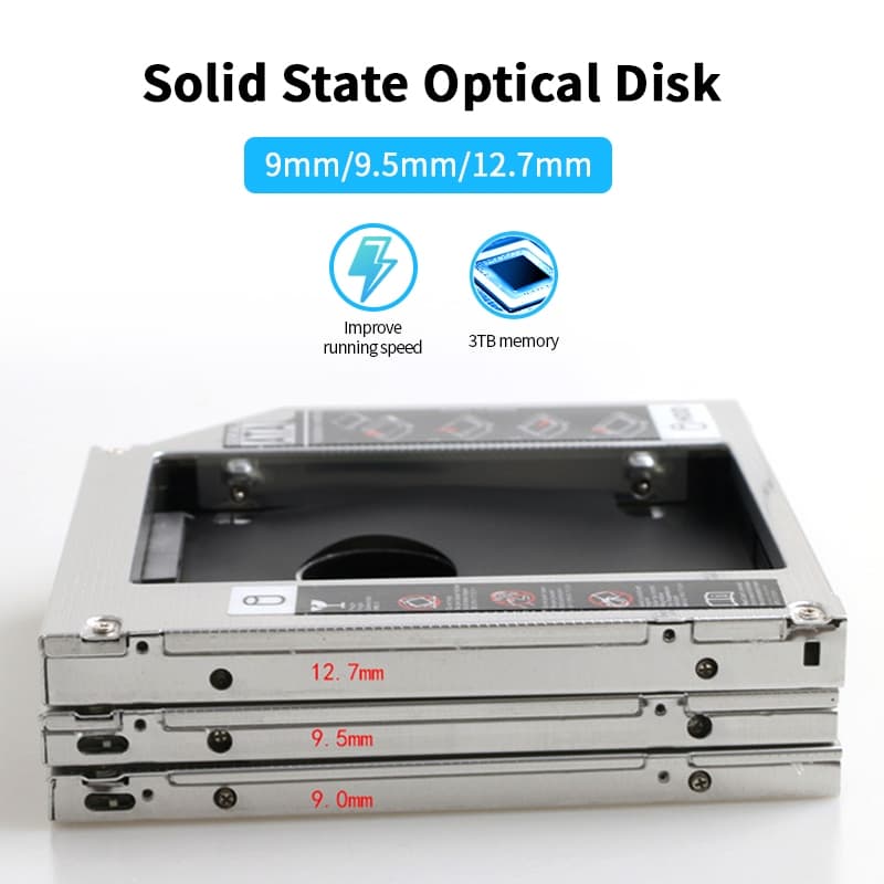 ถาดแปลงใส่HDD SSD ในช่อง DVD Notebook9.0/9.5/12.7mm Tray SATA 2nd HDD SSD Hard Drive Caddy ถาดแปลง for Laptop Notebook รูปที่ 3