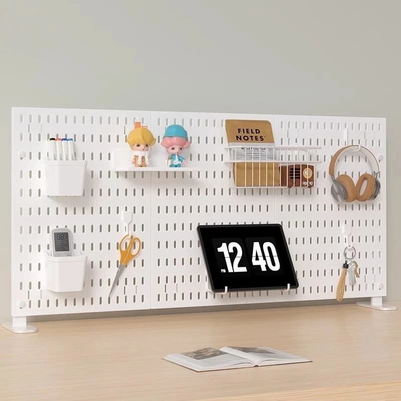 ส่งจากกรุงเทพอเนกประสงค์ DIY Pegboard เพ็กบอร์ด บอร์ดแขวน บอร์ดแขวนผนัง ใช้ได้หลายสถานการณ์ กระดานแขวนของ รูปที่ 9