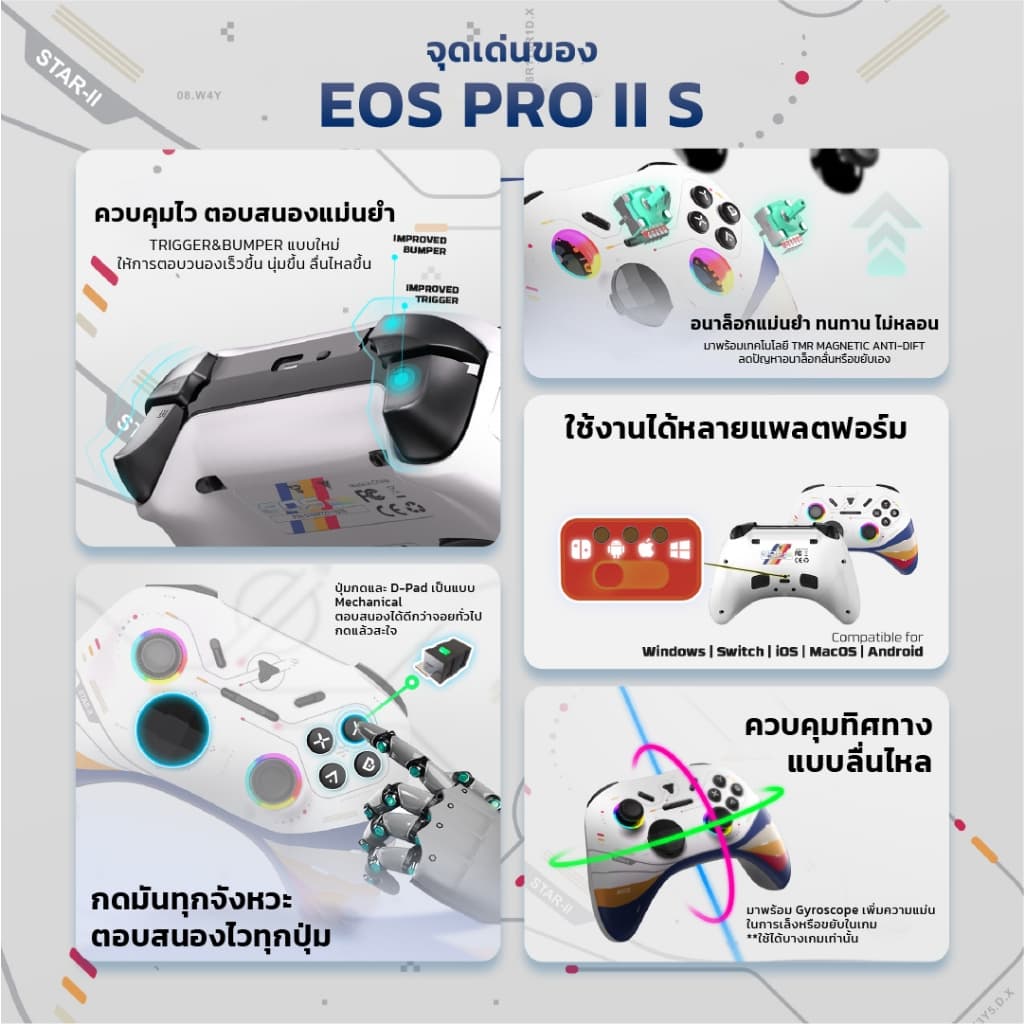 FANTECH จอยเกมมิ่งไร้สาย / bluetooth Wireless gaming controller รองรับ PC,PS, Android,IOS,รุ่น WGP15 รูปที่ 4